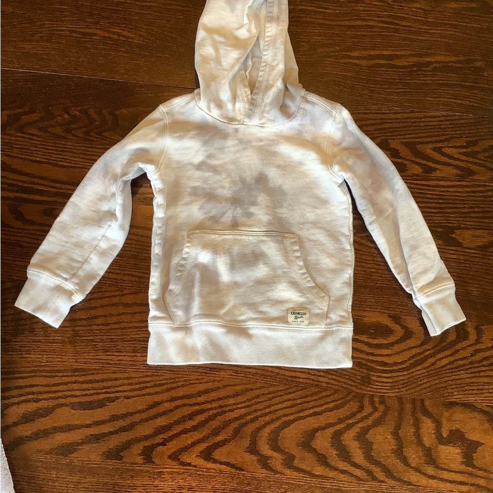 Kids OshKosh White & Gray Kids Hoodie, Size 5